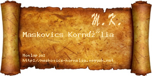 Maskovics Kornélia névjegykártya